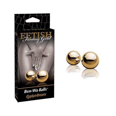 Bolas em Aço Inoxidável para Exercícios de Pompoarismo Na Cor Dourada - Fetish Fantasy Series Ben-Wa Balls Gold