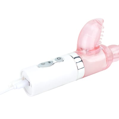 Vibrador Estimulador de Ponto G e Clítoris Recarregável com 4 Intensidades de Vibração e 4 Velocidades de Rotação - Gegi | 10 x 3 cm