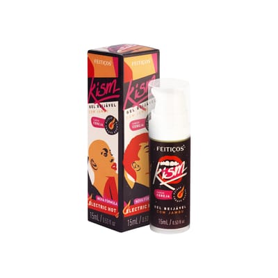 Gel Beijável Sabor Cereja com Efeito de Aquecimento e Vibração - Feitiços Kism Eletric Hot | 15 ml