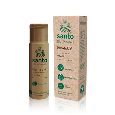 Gel Beijável Vegano com Óleos Ozonizados e Função Hot - Santo Cosméticos Sexo Bio Labié | 15g | Disponível em 2 Sabores