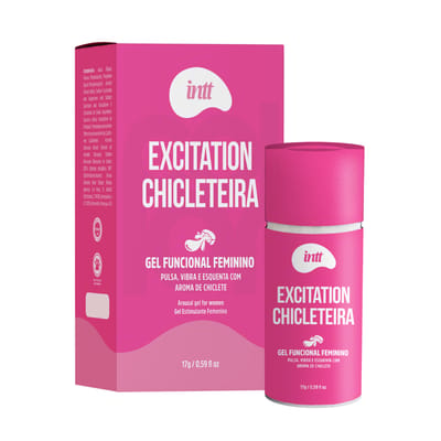 Gel Funcional Feminino com Efeito de Vibração, Aquecimento e Aroma de Chiclete - Intt Excitation Chicleteira | 17g