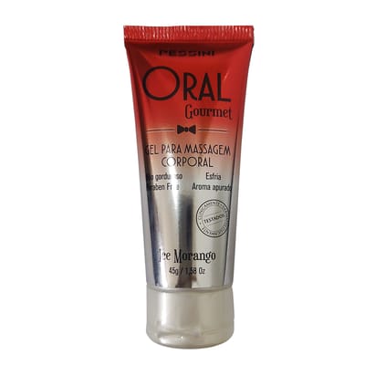 Gel Lubrificante Beijável com Efeito Frio e Excitante, Zero Açúcar e Livre de Parabenos - Pessini Oral Gourmet Ice | 45 g | Disponível em 2 Sabores