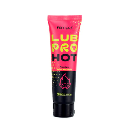 Gel Lubrificante Íntimo à Base d'Água com Aloe Vera, Efeito Esquenta e Sabor Melancia - Feitiços LubPro Hot Premium | 60ml