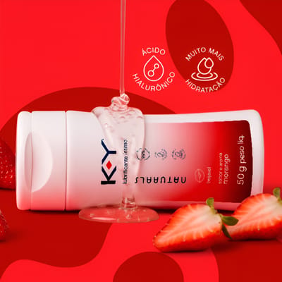 Gel Lubrificante Íntimo Beijável com Ácido Hialurônico - K-Y Naturals | 50g | Disponível em 4 Sabores