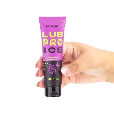 Gel Lubrificante Íntimo Premium com Aloe Vera e Efeito Refrescante - Feitiços LubPro Ice | 60ml | Disponível em 2 Sabores
