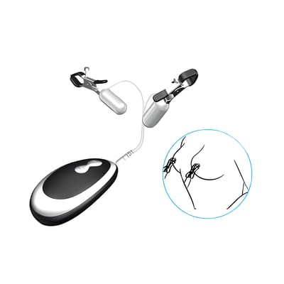 Grampos para Mamilos com Presilhas Ajustáveis, Cápsula Vibratória com Controle e 20 Modos de Vibração - Breast Vibration Clip