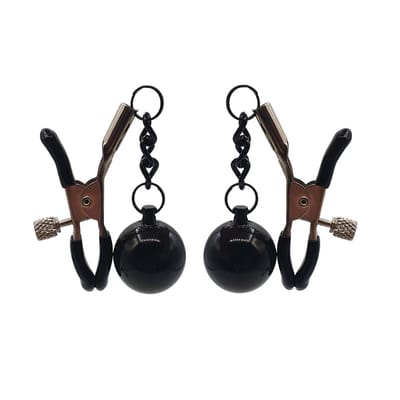 Grampos Para os Seios com Presilhas Ajustáveis e Esferas de Ferro - Sexy Import
