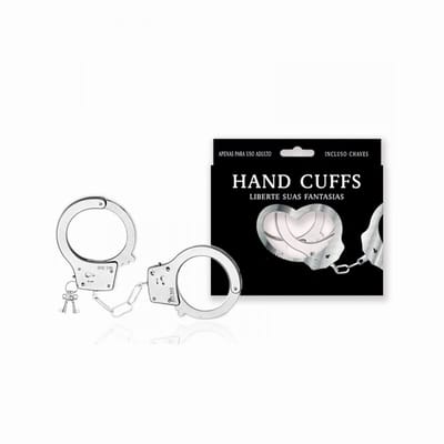 Algemas Reguláveis em Metal com Chave e Trava de Segurança - Hand Cuffs |  26,8 X 5,1 cm