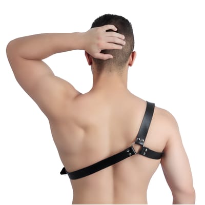 Harness Peitoral Masculino Hércules em Couro Montana com Detalhes em Rebites - New Star Couros | Tamanho Único