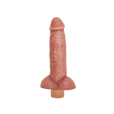 Prótese Peniana em Resina Macia com Forma de Pênis e Vibração Multivelocidade - Hot Flowers Classic  | 15,5 x 4,2 cm