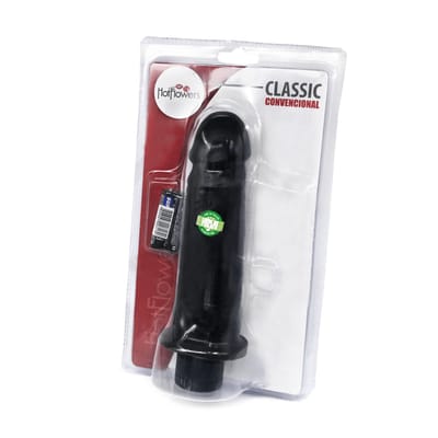 Prótese Peniana Realística com Glande Definida, Veias e Vibração Multivelocidade - Hot Flowers Classic | 17,5 x 5 cm