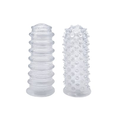 Kit com 2 Capas de Dedo Estimuladoras e Texturizadas - Hot Flowers G Point | 6,6 x 2,7 cm