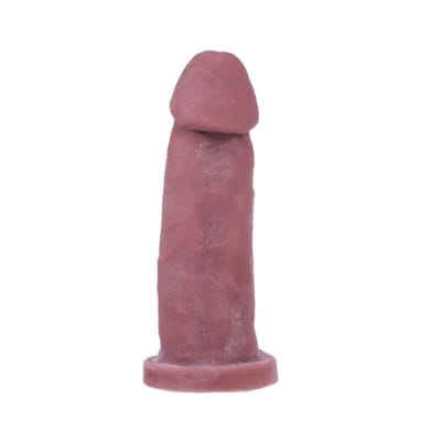 Prótese Peniana em Cyberskin com Vértebras e Base Achatada - Hot Flowers | 15,1 x 3,7 cm