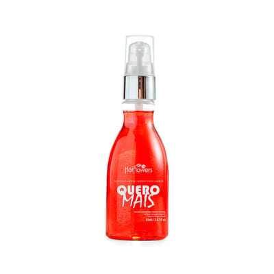 Gel para Massagem Beijável no Sabor de Chocolate com Morango - Hot Flowers Quero Mais - 85ml