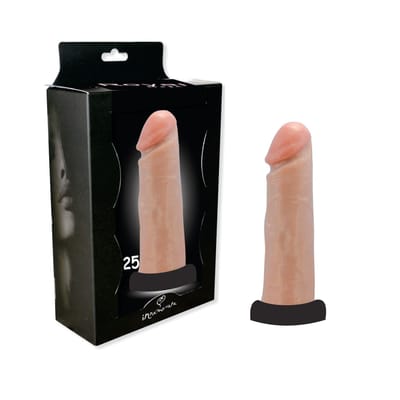 Prótese Peniana Realística em Silicone com Base Achatada, Corpo Liso e Glande Definida - Innamorata Royal N°25 - 15,4 x 4,5 cm