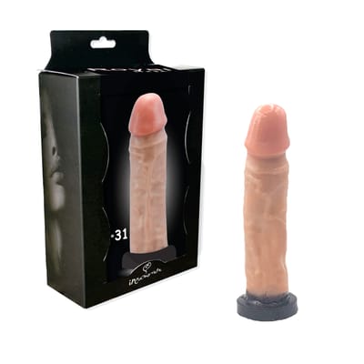 Prótese Peniana Realística em PVC com Glande Definida, Veias Salientes e Base Achatada - InNamorata Royal N° 31 | 18,5 x 4,3 cm