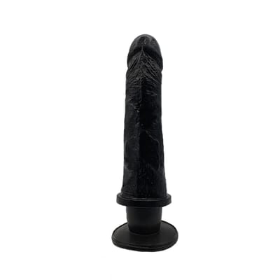 Prótese Peniana Realística em Silicone com Vibração Única, Leves Texturas de Veias, Ventosa e Glande Definida - InNamorata Versátil N°47 Black | 15 x 4,4 cm