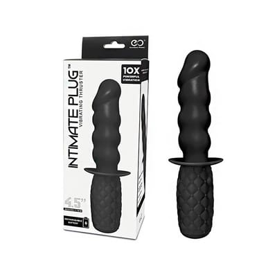 Plug Anal com Formato de Pênis em Silicone com 10 Modos de Vibração e Recarregável - Intimate Plug 4.5" | 11 x 3,5 cm