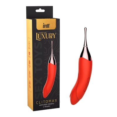 Vibrador Estimulador de Clitóris e Ponto G com Vibrações, Resistência à Água e Recarregável via USB - Intt Especial Luxury Clitomax | 9,7 x 3,1 cm