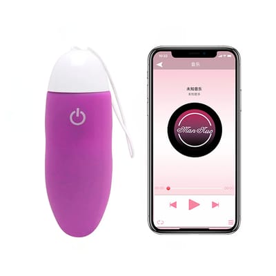 Cápsula Vibratória em Silicone com 10 Modos de Vibração, Aplicativo e Recarregável - Man Nuo Ivy | 8,1 x 2,8 cm