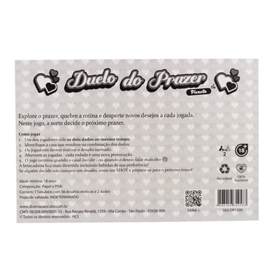 Jogo Duelo do Prazer "Picante" - Diversão ao Cubo