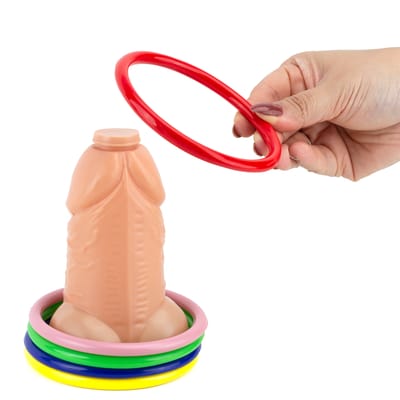 Jogo Lança Argolas Erótico em Formato de Pênis - Festachic | 14,2 x 8,3 cm