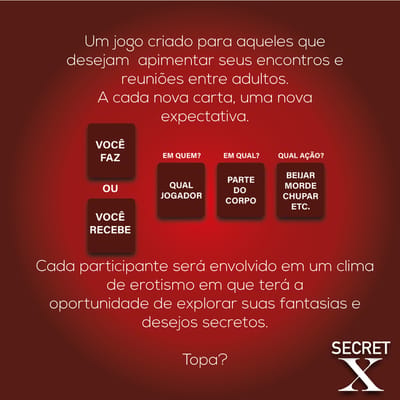 Jogo Secret X com Venda para os Olhos - Jogos Secretos