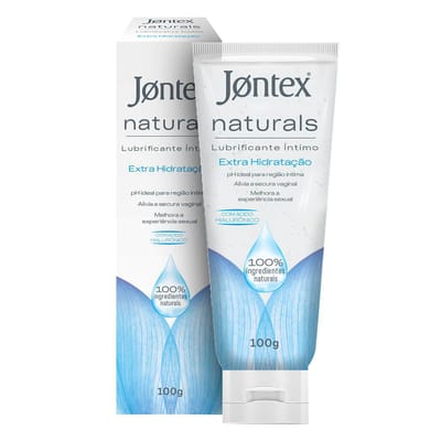 Jontex Naturals Extra Hidratação - Gel Lubrificante Íntimo à Base D'Água 100% Natural - 100 Gramas