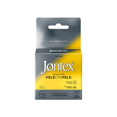 Preservativo Anatômico Extra Fino com Tecnologia Real Feel sem Uso de Látex Lubrificado com Óleo de Silicone - Jontex Pele com Pele | 2 Unidades