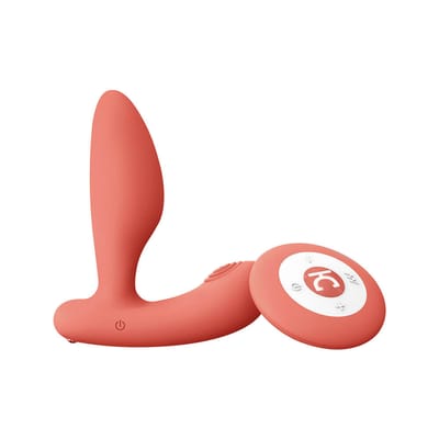 Vibrador e Massageador de Próstata com 10 Modos de Vibração, Recarregável com Controle Remoto - Kisstoy Man Gordon | 9,4 x 2,9 cm | Disponível em 2 Cores