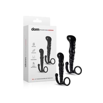 Kit com 2 Massageadores de Próstata em Silicone com Tamanhos Diferentes - Dom M3