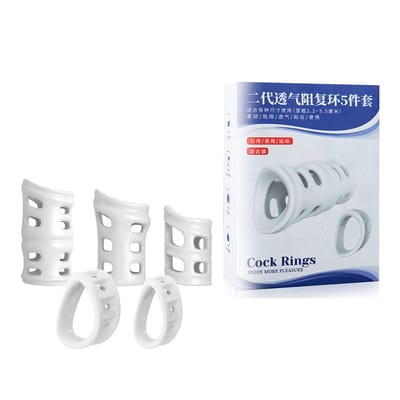 Kit com 5 anéis Corretores de Prepúcio de Alta Resistência em Vários Tamanhos - Cock Rings