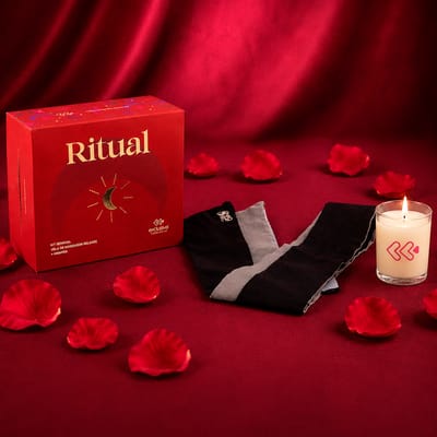 Kit com Amarra e Vela para Massagem Corporal Beijável - Exclusiva Ritual | Disponível em 2 Cores
