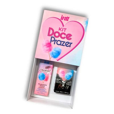 Kit Doce Prazer com Gel Beijável com Sabor de Algodão Doce e Gel Eletrizante Unissex - Intt Cosméticos