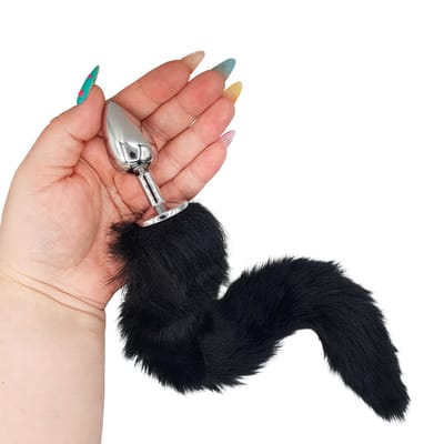 Kit Fetiche com Plug Rabo de Raposa, Tiara de Orelhas, Grampos para os Seios em Metal com Guizo, Máscara Decorada e Gargantilha - Sexy Import | 5 Itens