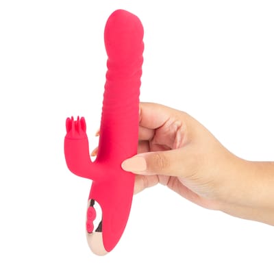 Vibrador Estimulador Ponto G e Clítoris Recarregável com Rotações e 8 Modos de Vibração - Libo Rabbit Vibrator | 13,6 x 3,5 cm