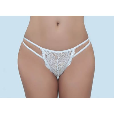 Calcinha Strappy Fio Dental em Renda com Laço - Chamour Lingerie | Disponível em 6 Cores e 4 Tamanhos
