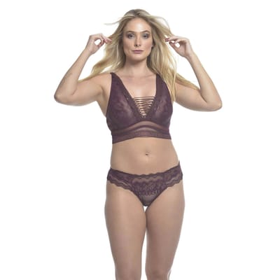 Lingerie Flor da Rosa - Conjunto em Renda com Guipir e Fitas | Disponível em 4 Cores e 5 Tamanhos