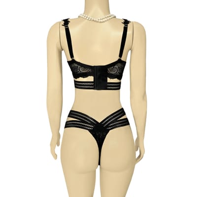 Conjunto em Tule Bordado e Renda - Lingerie Flor da Rosa | Disponível em 3 Cores e 5 Tamanhos
