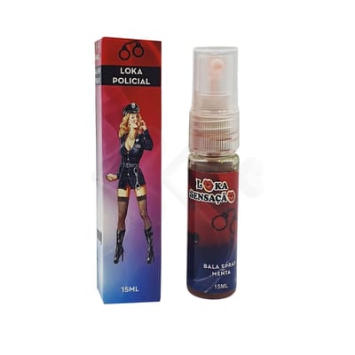 Gel Beijável em Spray com Efeito Vibrante com Sabor de Menta - Loka Policial | 15 ml