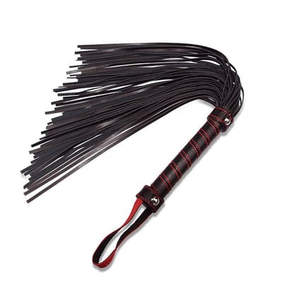 Chicote Luxo com Tiras em Couro Sintético - Lovetoy Bondage Fetish Beginners Flogger | 30 cm | Disponível em 2 Cores