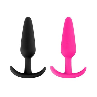 Plug Anal ''P'' em Silicone Aveludado e Formato Cônico - 7,7 x 2,2 cm | Disponível em 2 Cores