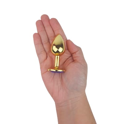 Plug Anal "P" Dourado com Joia na Base - Lust Metal Plug Diamond | 6 x 2,7 cm | Disponível em 11 Cores