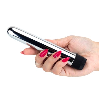 Vibrador Personal Cromado com Vibração Multivelocidade em ABS - Lybaile Passion Vibrator | 14 x 2,5 cm
