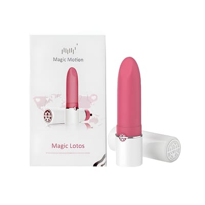 Vibrador em Silicone Recarregável com Forma de Batom, Vibração Multivelocidade e Aplicativo - Magic Motion Lotos | 10 x 2,1 cm