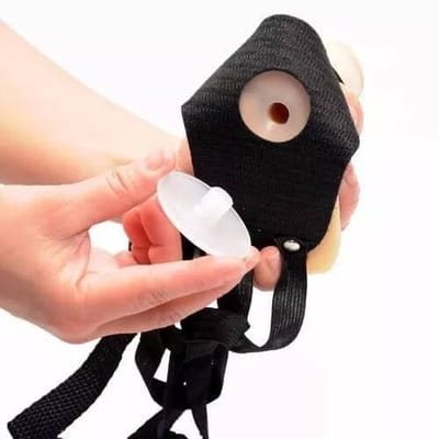 Cinta Invertida Ajustável em Courvin com 2 Próteses Penianas Realísticas em Silicone - Magic Sexy