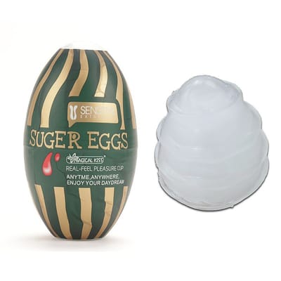 Masturbador em Formato de Ovo com Texturas Interna - Magical Kiss Suger Eggs Sensitiye Extremely | 12 x 7 cm