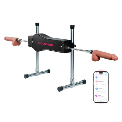 Máquina do Sexo com 2 Próteses Peniana em Silicone, Velocidades de Vai e Vem, Ângulo Ajustável e App Interativo - Lovense | 45,1 x 25,4 cm