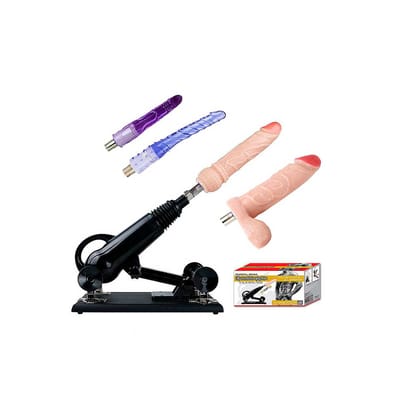 Máquina do Sexo com 2 Próteses Penianas em Silicone e 2 Plugs em Jelly - Powerful Driving II | Disponível em 2 Cores
