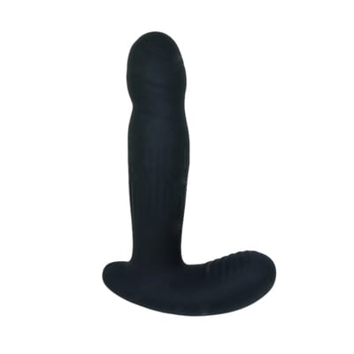 Massageador de Próstata e Estimulador de Períneo em Silicone com 7 Modos de Vibração, Movimentos de Rotação e Controle Remoto - 13,5 x 3,5 cm